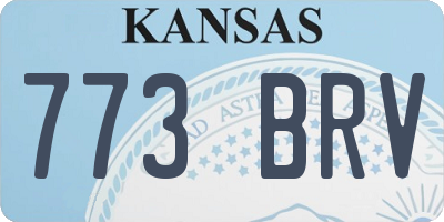 KS license plate 773BRV