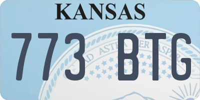 KS license plate 773BTG