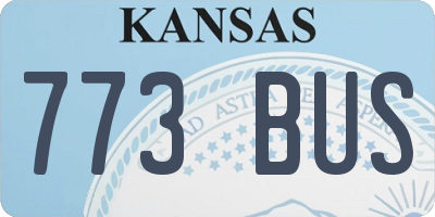 KS license plate 773BUS