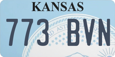 KS license plate 773BVN