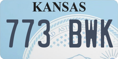 KS license plate 773BWK