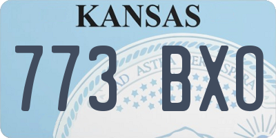 KS license plate 773BXO