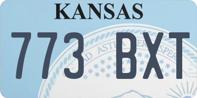 KS license plate 773BXT