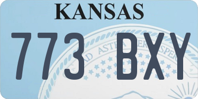 KS license plate 773BXY