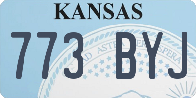 KS license plate 773BYJ