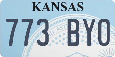 KS license plate 773BYO