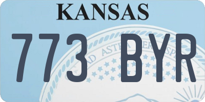 KS license plate 773BYR
