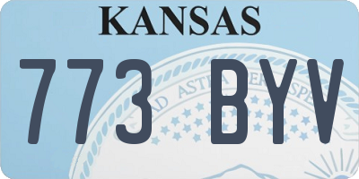 KS license plate 773BYV