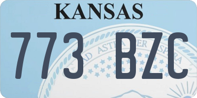 KS license plate 773BZC