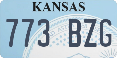 KS license plate 773BZG