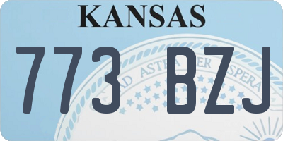 KS license plate 773BZJ