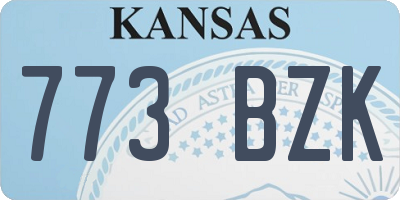 KS license plate 773BZK