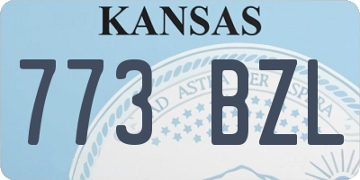KS license plate 773BZL