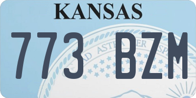 KS license plate 773BZM