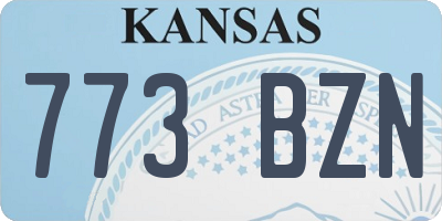 KS license plate 773BZN