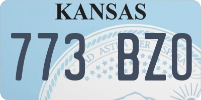 KS license plate 773BZO
