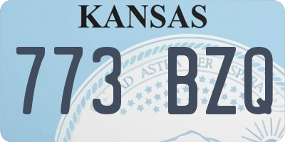 KS license plate 773BZQ