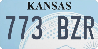 KS license plate 773BZR