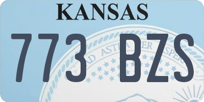 KS license plate 773BZS