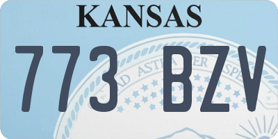 KS license plate 773BZV