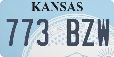KS license plate 773BZW