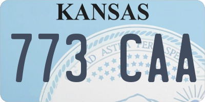 KS license plate 773CAA