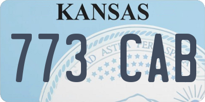 KS license plate 773CAB