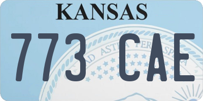 KS license plate 773CAE