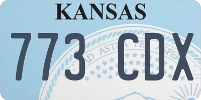 KS license plate 773CDX