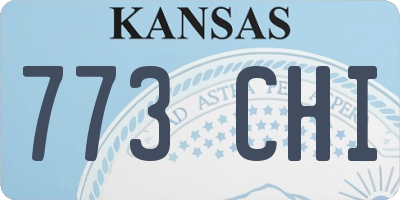 KS license plate 773CHI