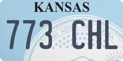 KS license plate 773CHL