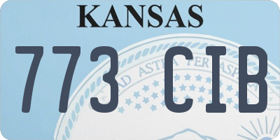 KS license plate 773CIB