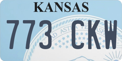 KS license plate 773CKW