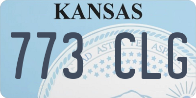 KS license plate 773CLG