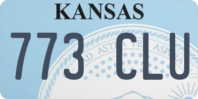 KS license plate 773CLU