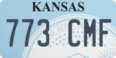 KS license plate 773CMF