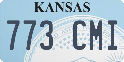 KS license plate 773CMI