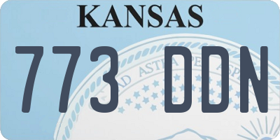 KS license plate 773DDN