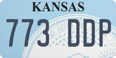 KS license plate 773DDP
