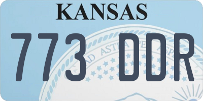 KS license plate 773DDR