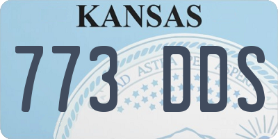 KS license plate 773DDS