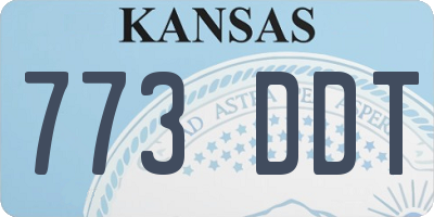 KS license plate 773DDT