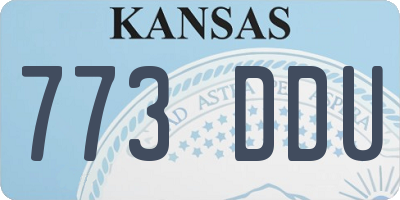 KS license plate 773DDU