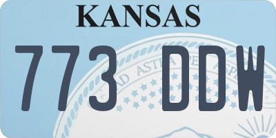 KS license plate 773DDW