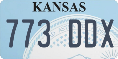 KS license plate 773DDX