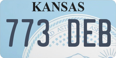 KS license plate 773DEB