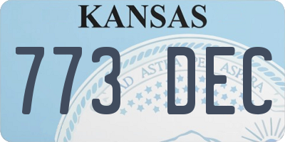 KS license plate 773DEC