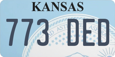 KS license plate 773DED