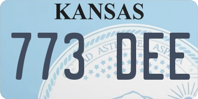 KS license plate 773DEE