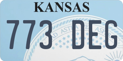 KS license plate 773DEG